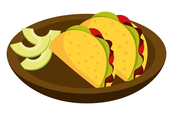 Délicieux mexicain dessin animé alimentaire — Image vectorielle