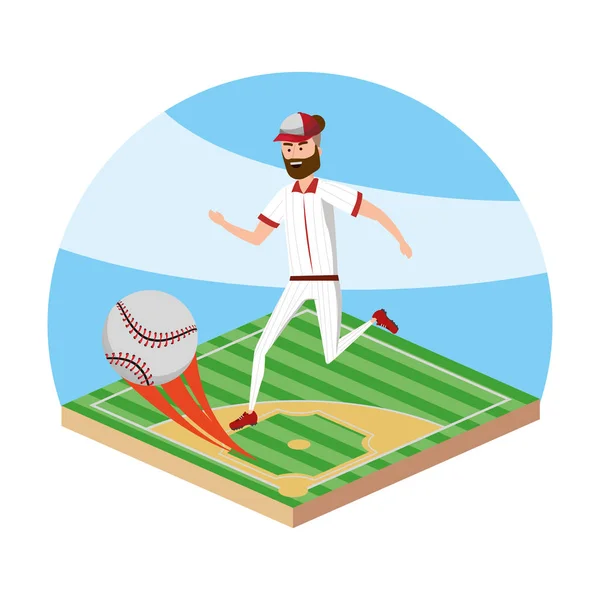 Joueur de baseball dessin animé — Image vectorielle