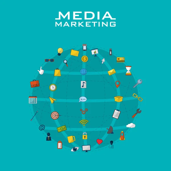 Marketing sui social media — Vettoriale Stock