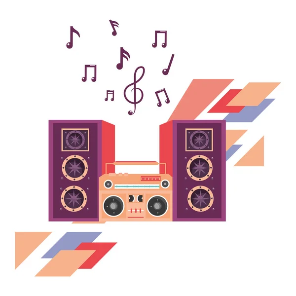 Sprekers en boom box — Stockvector