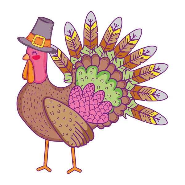 Thanksgiving dinde dessin animé — Image vectorielle