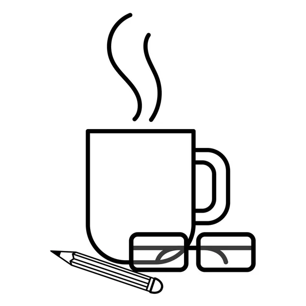 Work coffee cartoon — Stock Vector