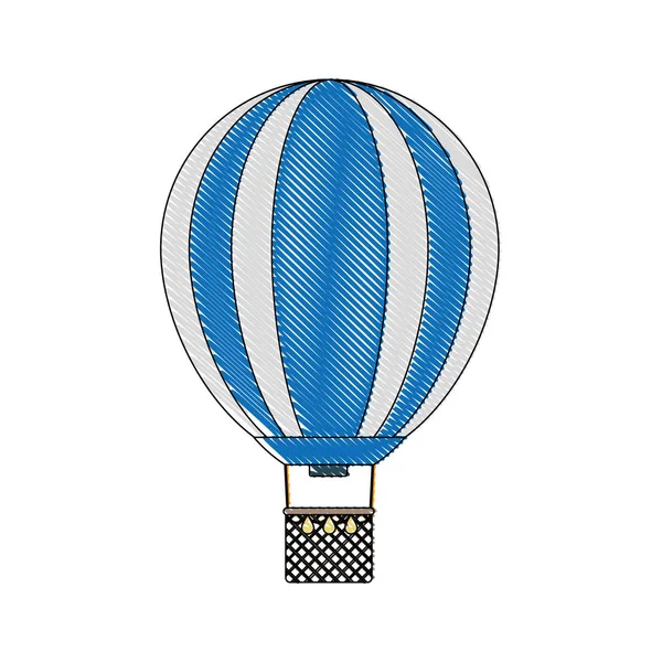 Doodle funny air balloon transport design — Stock Vector