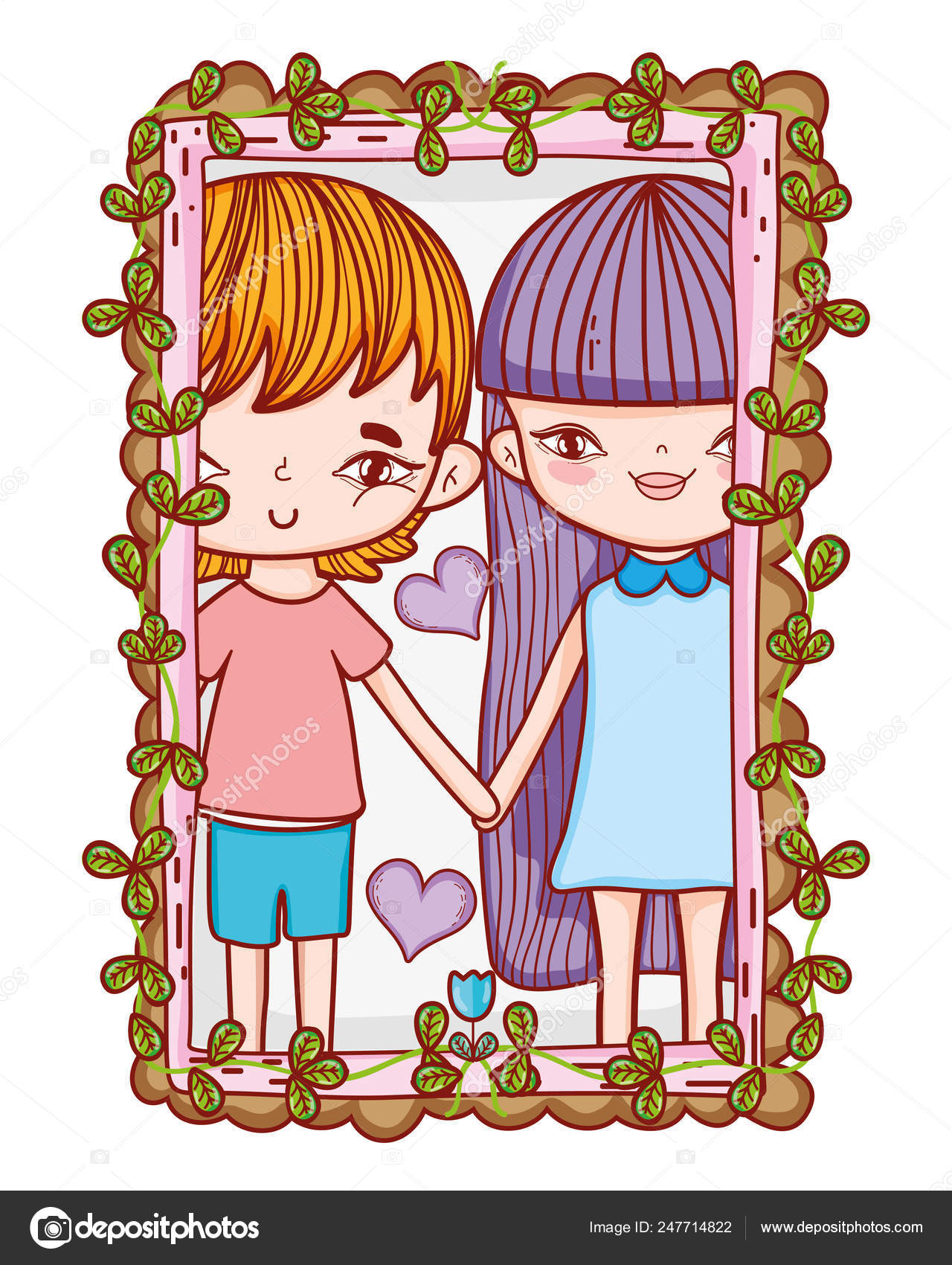 Cute Boy And Girl Cartoons Vector Image By C Stockgiu Vector Stock