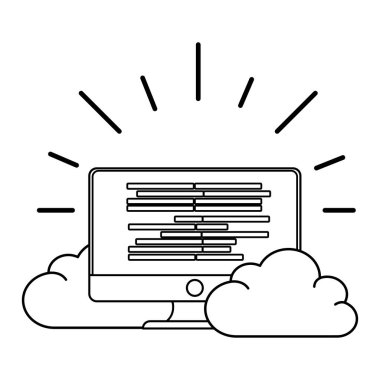 Teknoloji bilgisayar ekran çizgi film