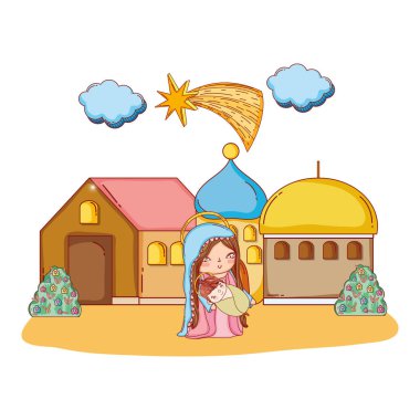 Noel nativity sahne karikatür