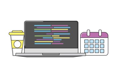 Teknoloji laptop çizgi film