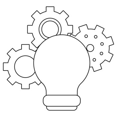 Ampul ışık ve vites siyah ve beyaz