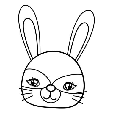 sevimli tavşan kafası kılık maske ile anahat