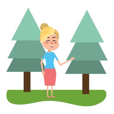 sevimli kadın karikatür