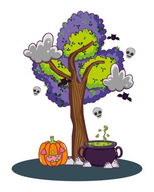 Cadılar Bayramı sevimli çizgi film