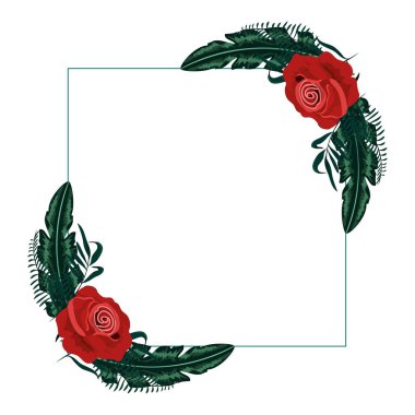 Güzellik gül yaprakları ve egzotik yaprakları ile