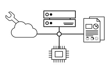 teknoloji cpu çizgi film