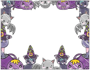 rendelenmiş cute halloween hayvanlar dekorasyon olay