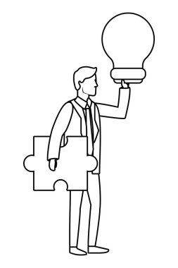 Executive işadamı avatar siyah beyaz