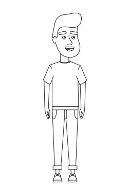 Anahat sevimli adam gömlek ve saç modeli ile jean