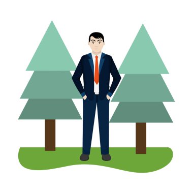 Genç adam vücut çizgi film