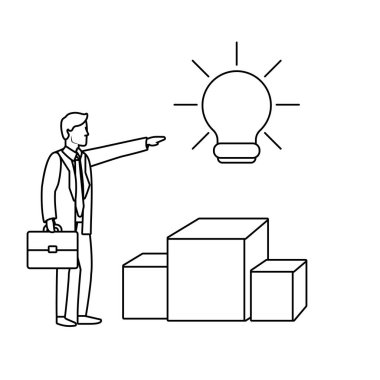 Executive işadamı avatar siyah beyaz