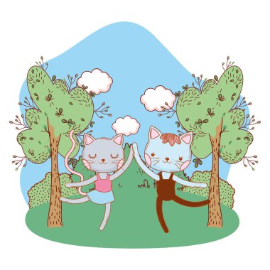 kedi açık havada çizgi film