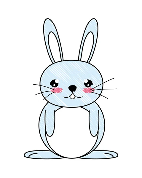 Doodle heureux mâle lapin mignon animal — Image vectorielle