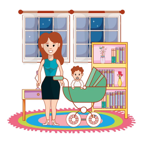 Mutter mit Baby-Design — Stockvektor