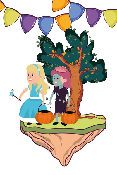Halloween-Karikaturen für Kinder — Stockvektor