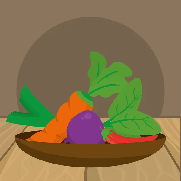 Köstliches frisches Gemüse Cartoon — Stockvektor