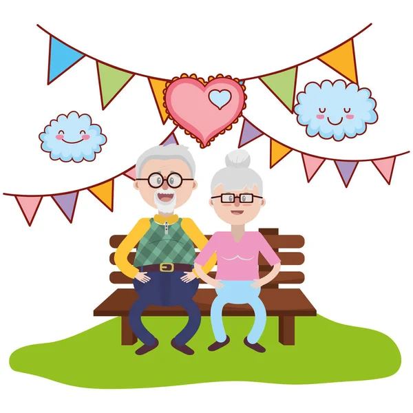 Elderly couple cartoon — Stock Vector