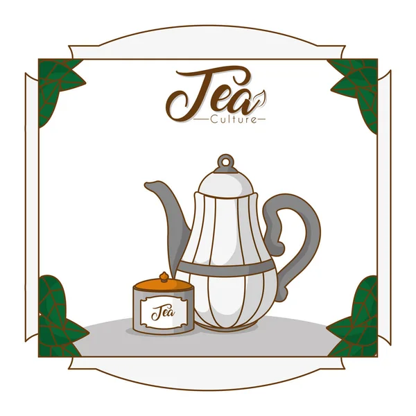 Concepto de cultura del té — Vector de stock