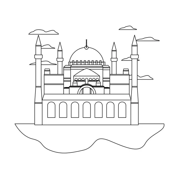 Line taj mahal in indien und schöne wolken — Stockvektor