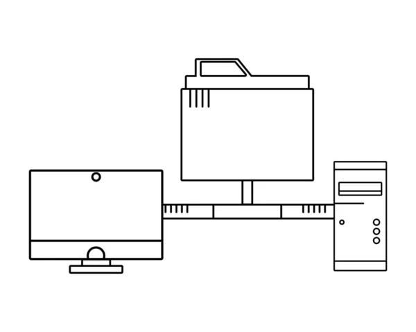 Technologie computing cartoon — Stockvector