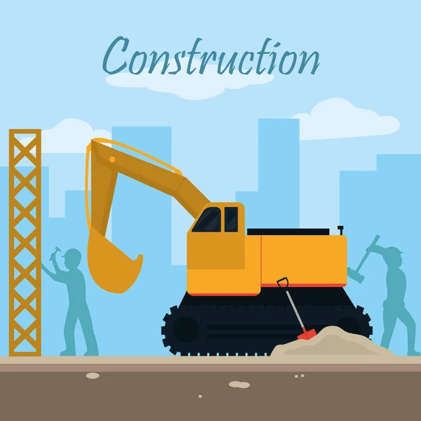 Concepto de zona de construcción — Vector de stock