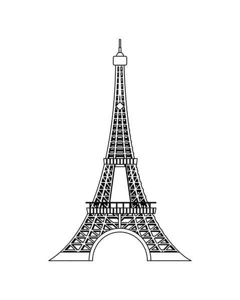 Linha eiffel torre beleza arquitetura em Paris —  Vetores de Stock