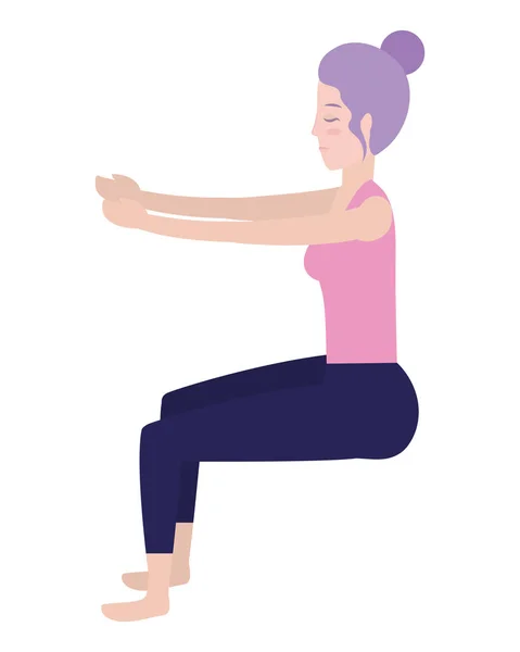 Kadın ve yoga — Stok Vektör