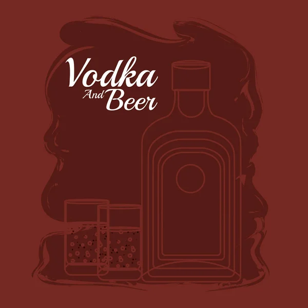 Vodka e birra — Vettoriale Stock