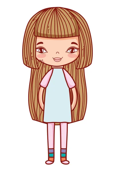 Niña lindo dibujo — Vector de stock