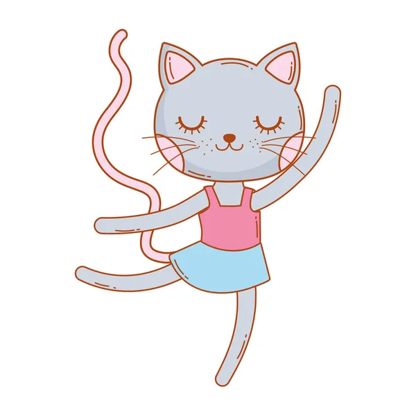 Gatito gato acostarse dibujos animados — Vector de stock