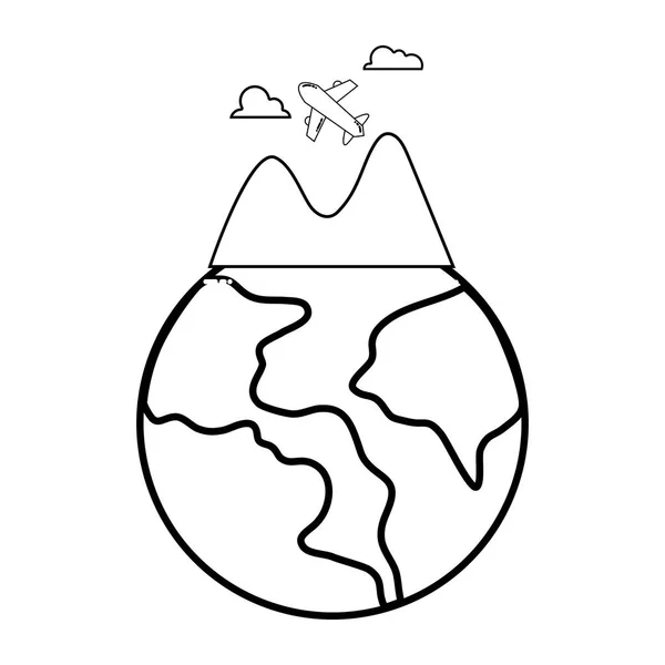 Globus mit Berg — Stockvektor