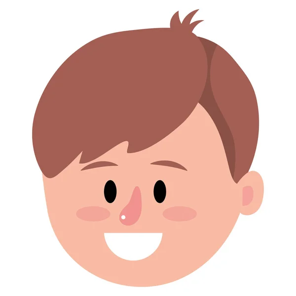 Uomo faccia sorridente cartone animato — Vettoriale Stock