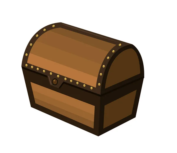 Κλειστό ξύλινο μπαούλο κουτί θησαυρού — Διανυσματικό Αρχείο
