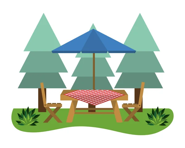 Picnic en el parque — Vector de stock