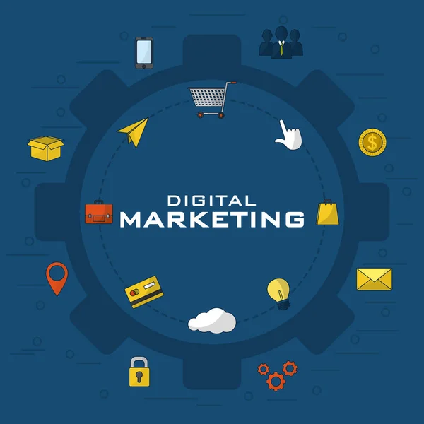 Negócio de marketing digital — Vetor de Stock