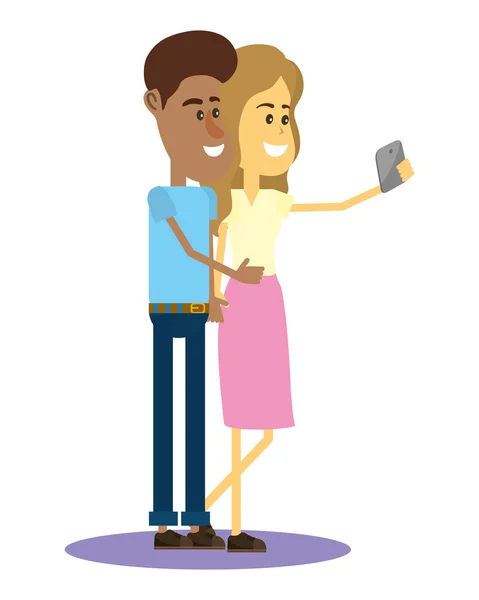 Selfie con smartphone — Archivo Imágenes Vectoriales