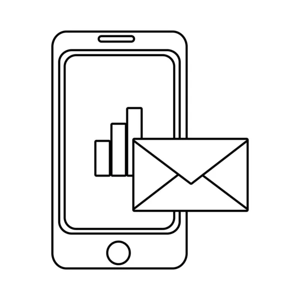 Negocios y correo electrónico en blanco y negro — Vector de stock