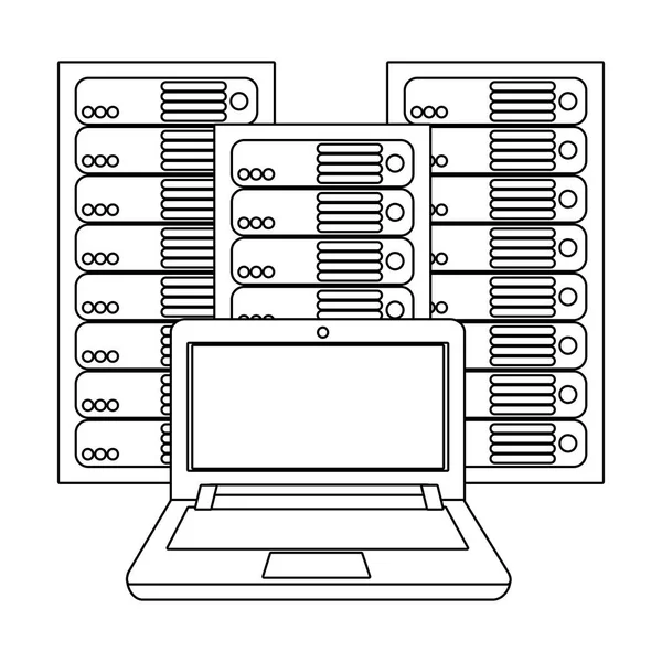 Technologie Computing Cartoon — Stockvektor