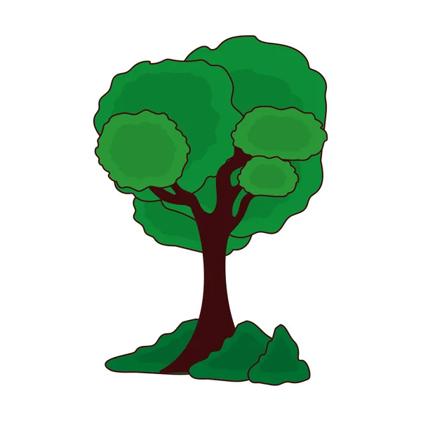 自然木の漫画 — ストックベクタ