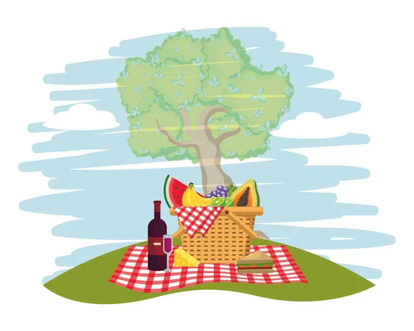 Picknick im Park — Stockvektor