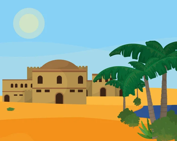 Arab desert town — Stock Vector