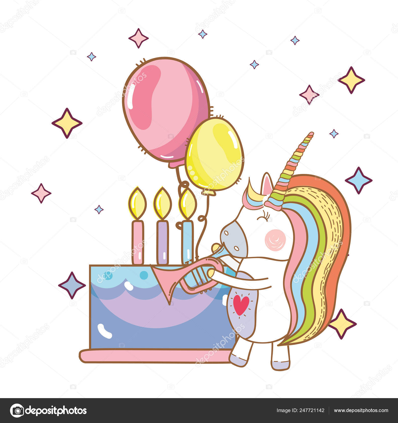 Download Happy birthday unicorn cartoons — Stock Vector © stockgiu ...