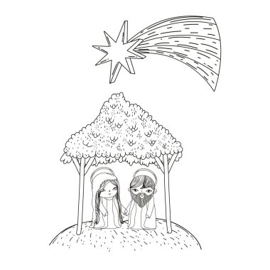 Noel nativity sahne karikatür